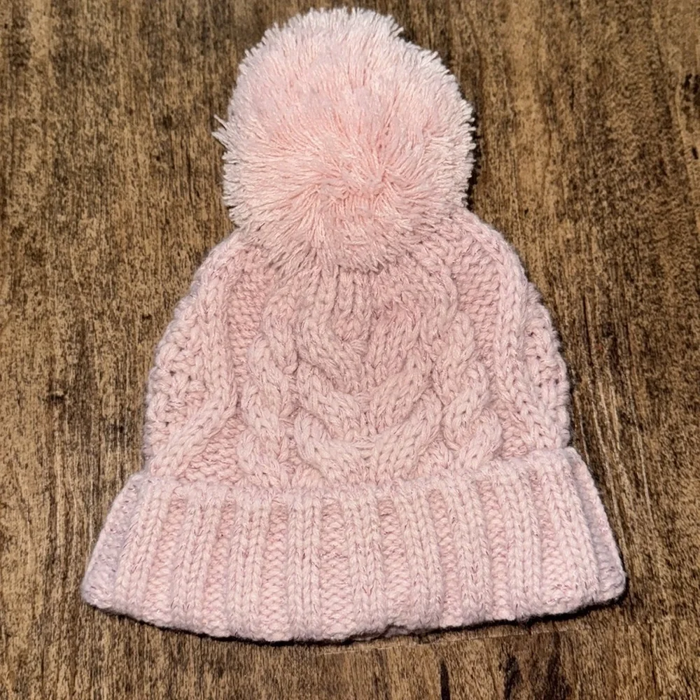 Toddler pink Pom Pom hat gap